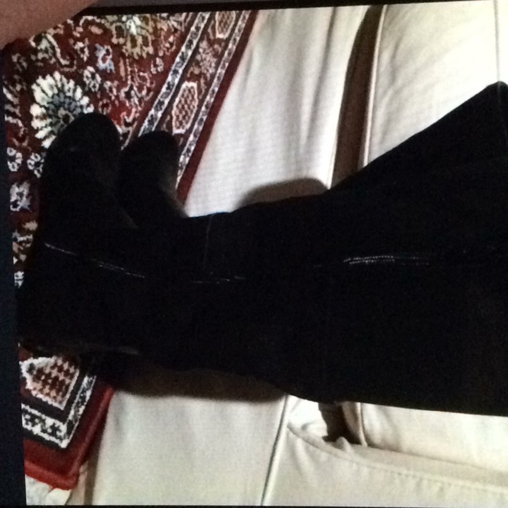 Black suede boots